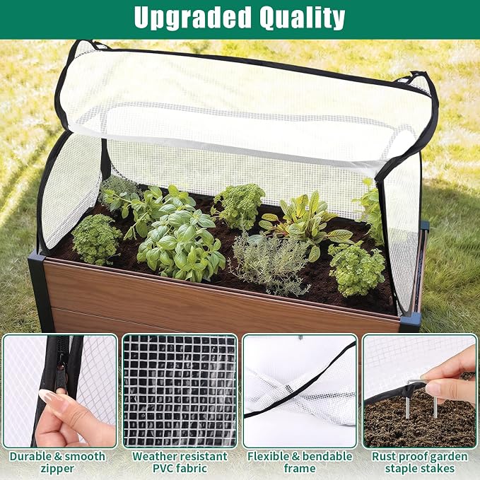 ANGAR 2PACK Garden Covers for Raised Beds, 45" X 22" X 16" Garden Row Plants Cover Accelerator, Freeze Protection Greenhouse Cover for Raised Garden Beds Protecting Seedlings Fruits Vegetable Rows