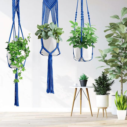 SFENNGPET Macrame Plant Hangers, 6Pack Hanging Planters for Indoor Plants w/ 6 Set Hangers Kit Handmade Macromay Plant Hangers Indoor Flower Pots Holder Stand for Boho Home Décor (POTS NOT Included)