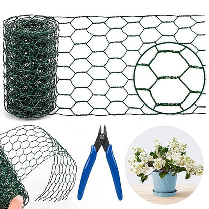 Floral Wire Netting, 4 x 118 Inch Mesh Netting with Plier, Protect Plant & Decorate Flower Arch, DIY Craft