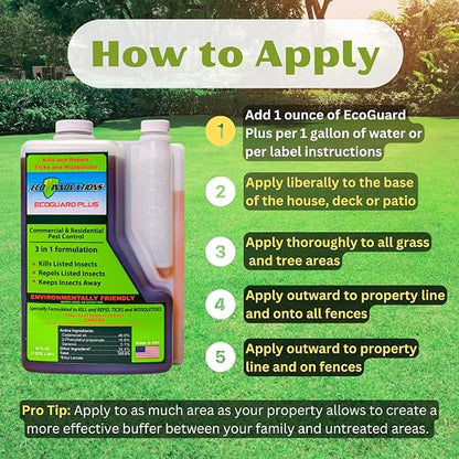 Mosquito & Tick Yard Spray, Natural Essential Oils, 8oz | Kills & Repels Harmful Bugs - Safe for Kids Pets Plants