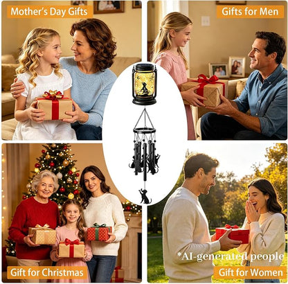 2 Pack Solar Dog Wind Chimes for Outside, Birthday Mother' s Day Gifts for Mom Women Grandma,Solar Dog Wind Chime Light Hanging Wind Chimes Outdoor,IP65 Waterproof, Yard Garden Terrace