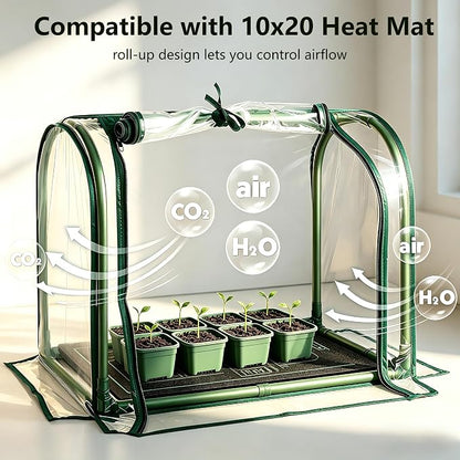Mini Indoor Greenhouse Tabletop Garden Nursery Plant Cover Tent Humidity Domes for Home Gardening Germination and Seedling Propagation - 23x12x16.5 Inches