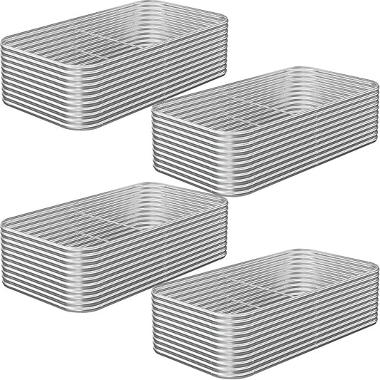 4 Pack Tall 8x4FT Corrugated Galvanized Steel Raised Garden Bed Outdoor, Metal Above Ground Garden Bed for Vegetables and Flowers, Raised Beds for Gardening