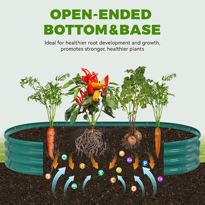 Raised Garden Bed, 12" Tall Galvanized Metal Raised Beds for Gardening | 2 Pack 6x3x1ft,Rust Resistant Elevated Garden Bed, Planters Box Kit for Outdoor Plants Vegetables Flowers Herbs Tomatoes