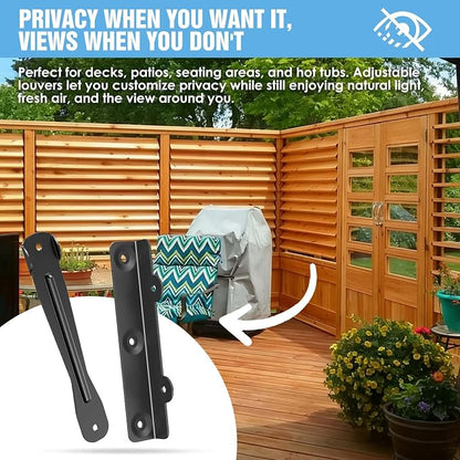 Louver Hardware Kit Deck Sunblind System Brackets 1 Set Black Stainless Steel Adjustable for Outdoor Shutters Pergola Blinds | Adjustable for Outdoor Shutters Pergola Blinds