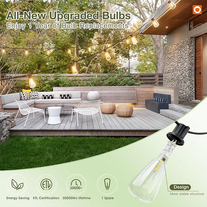 addlon 78(72+6) FT Solar String Lights Waterproof with Remote & USB Port, 24+2 LED Shatterproof Bulbs Patio Lights, Dimmable & Timable 3 Lighting Modes Solar Light for Backyard Camping Garden Decor