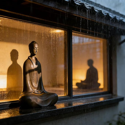 Buddha Statue - Zen Garden & Home Decor，Spiritual Meditation & Office Gift | Weather-resistant copper, ideal for zen garden, patio, study room, living room & meditation
