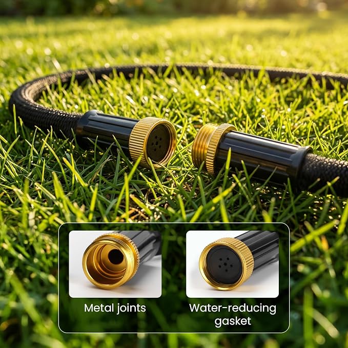 MIXC 2026 Thickened Flat Soaker Hose 100Ft with Copper Joint, Saving 80% Water, Aluminum Seal, 1mm Hose, 360°Swival Handle, Hole Pressure Relief Gasket, Drip Kit for Vegetable Garden, Lawn, Flower Bed