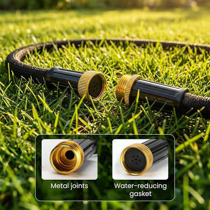 MIXC 2026 Thickened Flat Soaker Hose 100Ft with Copper Joint, Saving 80% Water, Aluminum Seal, 1mm Hose, 360°Swival Handle, Hole Pressure Relief Gasket, Drip Kit for Vegetable Garden, Lawn, Flower Bed