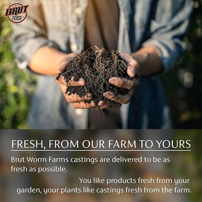 Brut Cow Compost – Nutrient-Rich Composted Cow Manure Organic Soil Amendment – 100% Pure Compost, Additive-Free Fertilizer for Vegetable Gardens, Flowers, Lawns & Indoor Plants – 1 Cubic Ft