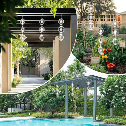 Bird Deterrents for Outside, 9PCS 3D Wind Spinners Outdoor Garden Decor, Bird Reflectors to Keep Birds, Woodpeckers, Pigeons Away from House, Outdoor Garden, Patio and Yard (9pcs-Round)