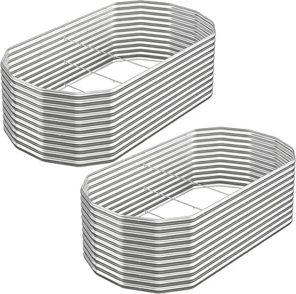 Raised Garden Bed Outdoor Upgrade Oval, 2 Pack Tall 8x4FT Galvanized Steel Raised Beds for Gardening, Above Ground Garden Bed Corrugated Metal for Vegetables and Flowers