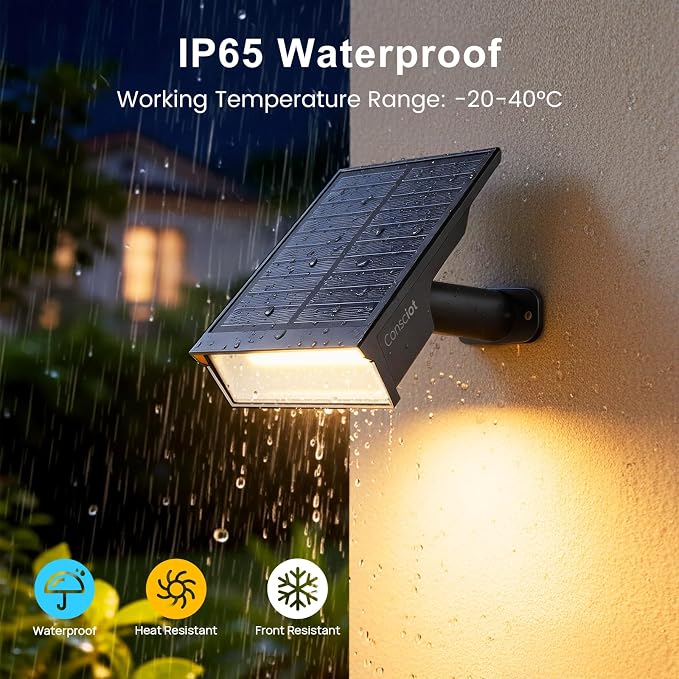 Consciot Solar Lights Outdoor Waterproof, 3 Color Solar Garden Light, Adjustable 170° Spot Lights for Outside Yard Landscape Lighting Pathway Halloween, IP65, Auto On/Off, 8 Pack, WS002UCW