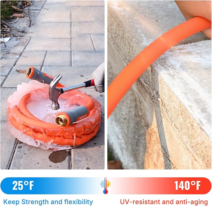 YAMATIC Flexible Short Garden Hose 5/8in x 20ft, Lightweight, Burst 600 PSI | 20 Foot Leader Hose for Hose Reel, Male to Female Small Water Hose Extension with 3/4" Brass Fittings, 360° Swivel Handle