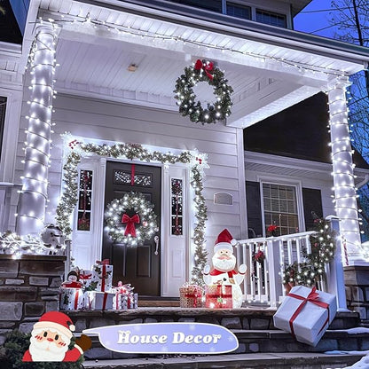 JMEXSUSS 600 LED Solar Christmas Lights, 206.7ft Solar String Lights, White | Christmas Lights Outdoor Waterproof, 8 Modes White Solar Lights for Yard Patio Tree Garden Wedding Party Christmas Decor