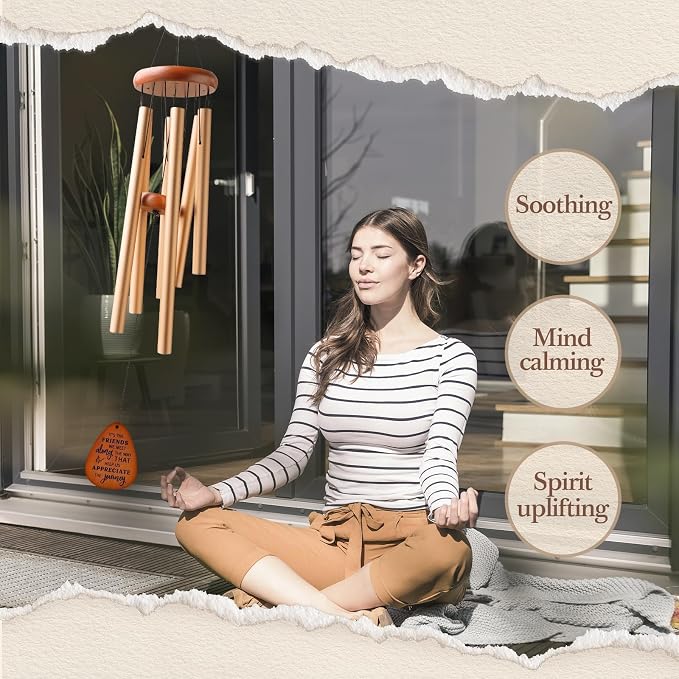SteadStyle Friendship Gifts for Women, Wind Chime for Best Friends, Friend Gifts for Men - Wonderful Friendship Presents for Special Women BFF Wind Chimes for Outside Garden Patio Backyard