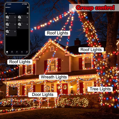 HOME LIGHTING Smart Color Changing Halloween Lights, 66FT 200 LED RGB String Lights with Remote & App Controlled, Music Sync Multiple Modes, Waterproof Indoor Outdoor Holiday Xmas Tree Party Decor