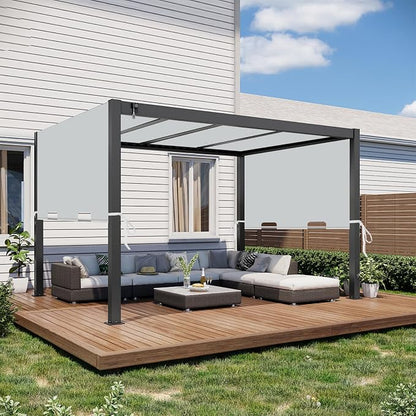 85"x 208" Universal Pergola Shade Cover, Garden Shade Replacement for 17x7.4 Ft Outdoor Pergola Structure, Patio Gazebo Canopy, Porch, Balcony Waterproof Top (Cover Only, Light Gray)
