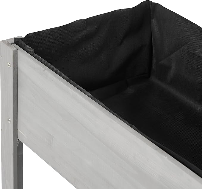 Raised Garden Bed with Legs Elevated Wooden Planter Box for Backyard Patio Balcony Deep Grow Box for Vegetables Flowers Fruits & Herbs (Grey, 40x20x31in)