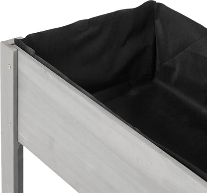 Raised Garden Bed with Legs Elevated Wooden Planter Box for Backyard Patio Balcony Deep Grow Box for Vegetables Flowers Fruits & Herbs (Grey, 40x20x31in)