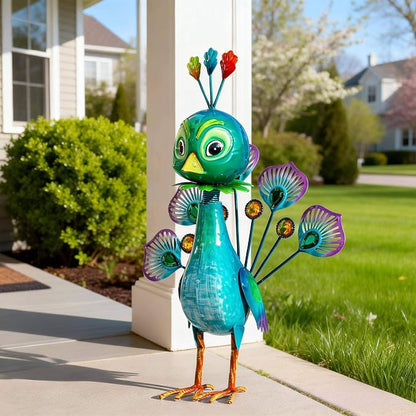 Natelf Metal Peacock Statue Outdoor Garden Yard Patio Decor Gift for Women | Indoor Home Decor Lawn Sculpture Mom Grandma Mother's Day Birthday