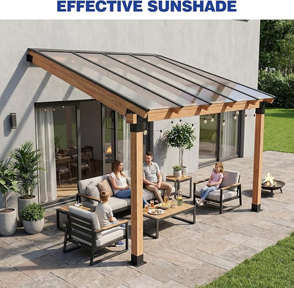 Pergola Kit with Brackets, 15°Slanted Roof Pergola Bracket Kit, Roof Wall Mount Extension Bracket Kit 3-Way Brackets for Pergola 4"x 4" (Actual 3.5" X 3.5") Lumber