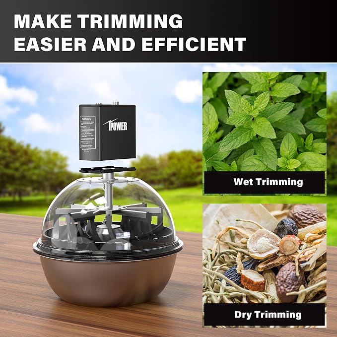iPower 16'' & 19'' Leaf Bowl Trimmer Electric Powered Spinner to Adjust Speed and Direction, DC Motor with Low Noise for Spin Cuting Plant Bud and Flower, Black