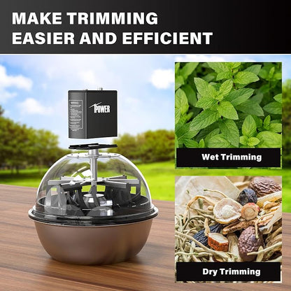 iPower 16'' & 19'' Leaf Bowl Trimmer Electric Powered Spinner to Adjust Speed and Direction, DC Motor with Low Noise for Spin Cuting Plant Bud and Flower, Black