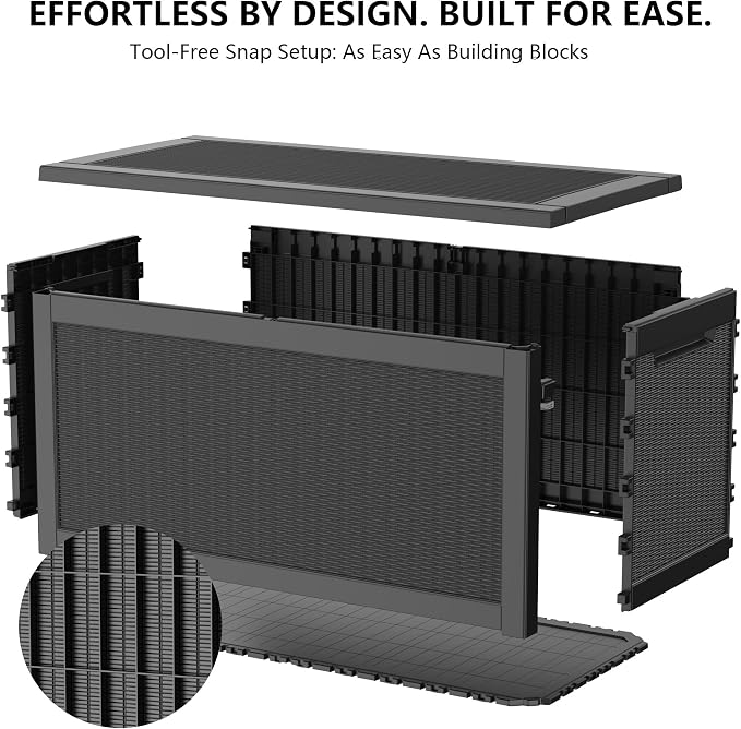 Outdoor Storage Box, 320 Gallon Waterproof Deck Box [Upgraded 3.0], Dual Gas-Spring Ultimate Resin Organizer for King Cushions, Heavy-Duty Lockable Estate Storage Bench, Backyard BBQ, Black