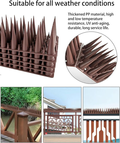 DY.2ten Bird Spikes, 11.8in Deterrent Spike, 10-Pack (9.8ft Total) Fence Spikes Bird for Outside to Keep Bird Squirrel Raccoon Pigeon Cat Away and Keep Birds from Building Nest, Easy to Install