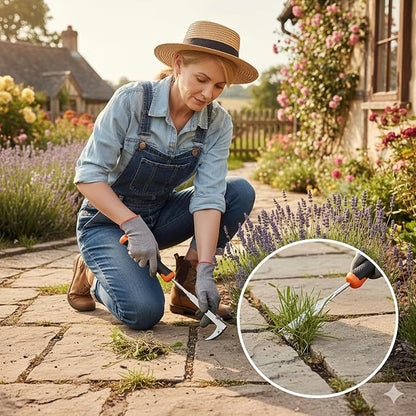 Weed Puller Tool, Portable Rubber-Handled Garden Tools, Four-Tined Weeding Tool, Uprooting Weeding Tools, Crevice Weeder, Yard Weed Tools and Weed Removal Tool (style3)