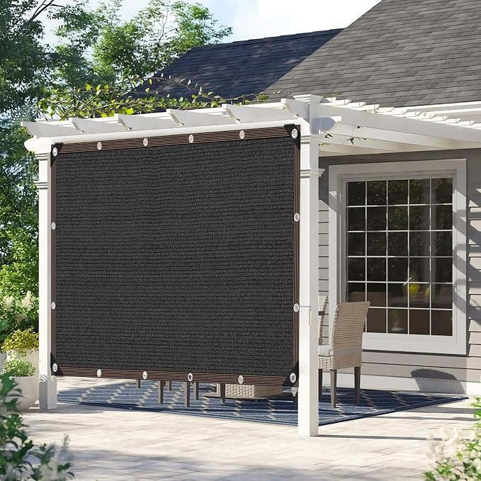 20 x 20 FT Shade Cloth - Garden Shade Mesh Netting with Grommets Outdoor Sun Shade Cover for Pergola Patio Plants Greenhouse Chicken Coop Black Shading Rate 90%