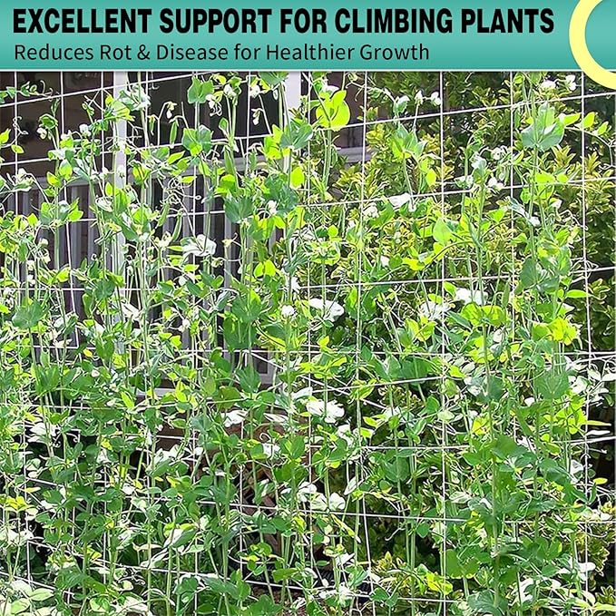 5X 60 Ft Nylon Trellis Netting, 6×6 Heavy Duty Trellis Mesh Garden Netting for Climbing Plants, Use for Tomatoes, Cucumbers, Peas, Grape Racks