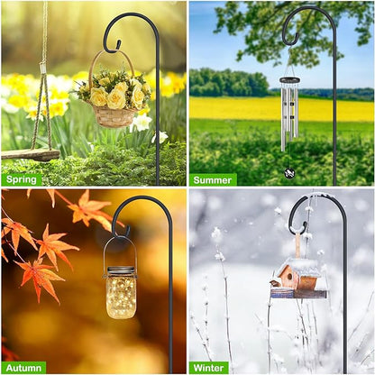 FEED GARDEN Adjustable 32 Inch Shepherd Hooks Rust Resistant Steel Shepard Hooks for Outdoor Hanging Lanterns, Bird Feeders, Solar Lights, Weddings Decor 8 Pack