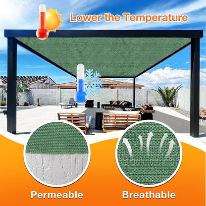 Artpuch Outdoor Pergola Shade Cover 6' X 16' Sun Shade Cloth with Grommets, 90% UV Protection Canopy Patio Privacy Screen (Customized Available) GN107, Green