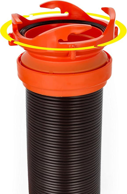 Camco RhinoFLEX 20’ Camper/RV Sewer Hose Kit + Camco Sidewinder 10-Ft Camper/RV Sewer Hose Support