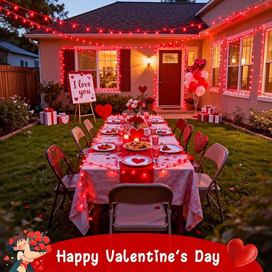 JMEXSUSS 2 Pack Solar Halloween Lights, Total 200LED Red String Lights | Outdoor Waterproof, 66FT 8 Modes Solar Christmas Lights for Outside Patio Christmas Tree Garden Yard Xmas Decorations