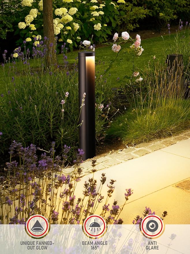 LEONLITE 6-Pack 5CCT Low Voltage Landscape Path Lights, 12-24V AC/DC | 5W Anti-Glare LED Pathway Lights, Die-Casted Aluminum, IP65 Waterproof for Yard Walkway, 1800K/2700K/3000K/4000K/5000K, ETL
