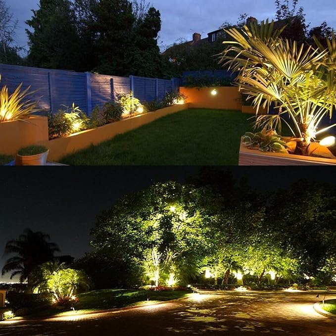 1Pack Low Voltage Landscape Lights LED 5W Landscape Lighting with connectors AC/DC 12V-24V Outdoor Spotlight IP66 Waterproof Tree Flag Lights Warm White Spotlights for Yard Garden Pathway