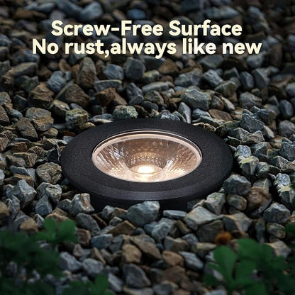 LEONLITE 12-Pack 3W 5CCT Well Lights Landscape LED In Ground, 12-24V AC/DC Low Voltage, CRI90 IP67 Inground Well Lights Outdoor, Black Aluminum Housing, Embedded Parts Included