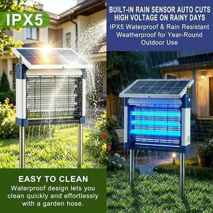 Solar Bug Zapper Outdoor (Silver Gray, 15.5in Diagonal)