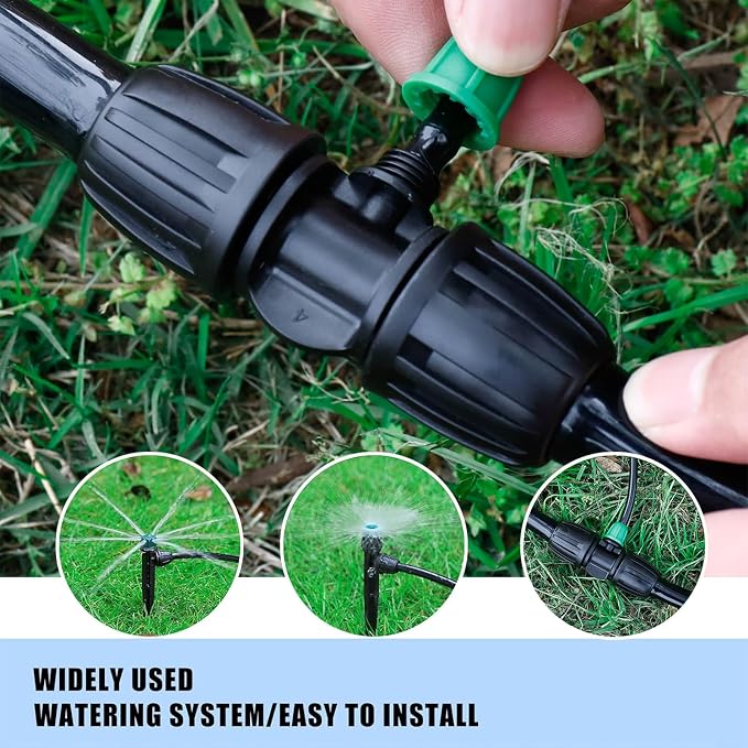 12 Pcs Lock Barbed Tee Connectors1/2 inch Tubing to 1/4 Inch Tubing ANTI-LEAK Irrigation Fittings for (1/2'' ID x 0.60''-0.63'' OD) Locked Barbed Irrigation Fittings(12Pcs Lock Barbed Tee Three Way)