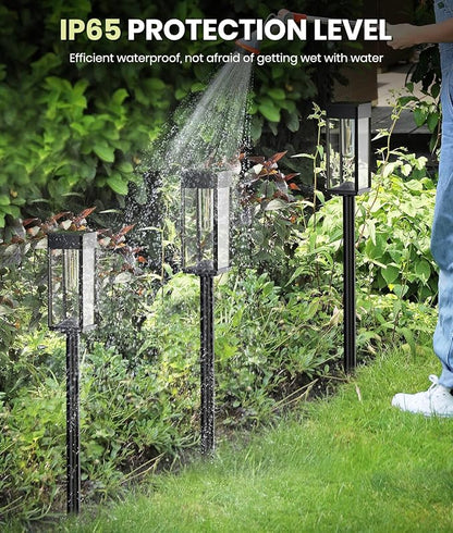 NEWMESSI 8 Pack Bright Solar Pathway Lights Outdoor,IP65 Waterproof Auto On/Off Solar Garden Light Path Lights Solar Powered for Outside Yard Path Lawn Walkway Driveway Landscape Lighting Patio Decor