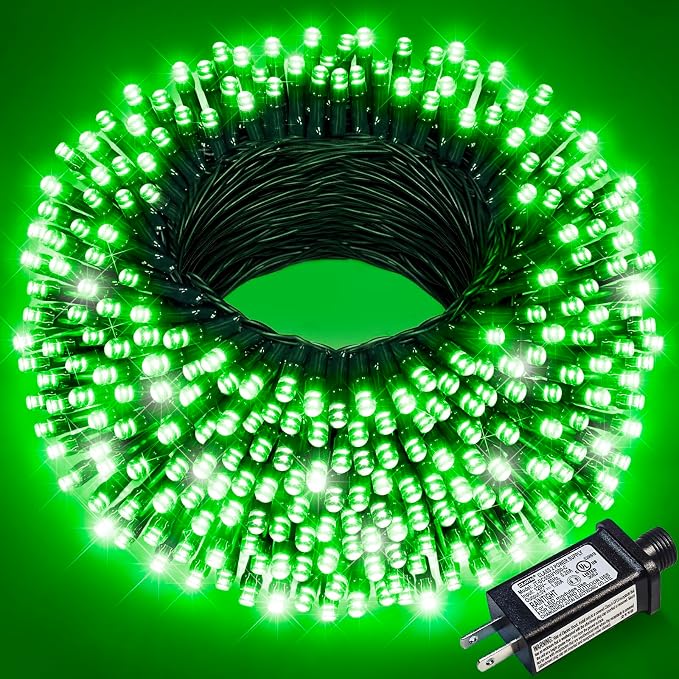 Green Christmas Lights Outdoor, 100FT 300 LED Christmas Tree Lights with 8 Modes, Waterproof Connectable String Lights for Outside Indoor Bedroom House Patio Garden Party Holiday Decorations