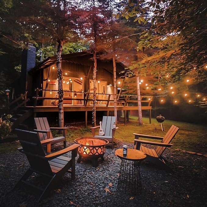 Banord White Outdoor String Lights, 96FT Commercial Grade Patio Lights with 30 1W S14 Dimmable Shatterproof LED Bulbs, Heavy Duty Hanging Lights for Outdoor, Waterproof String Lights (2x48FT)