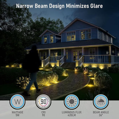 LEONLITE 6-Pack Dia. 4 Inch 5CCT Well Lights Flat Top Oil Rubbed Bronze | 1800K/2700K/3500K/4000K/5000K, 12-24V AC/DC, CRI90, Landscape LED In Ground Outdoor, Low Voltage Garden Landscaping, Aluminum