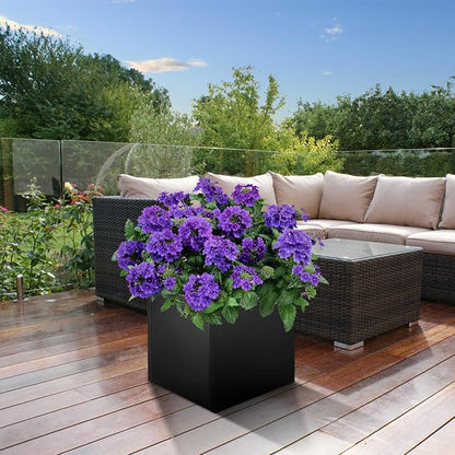 Square Metal Planter Box 20"x20"x21", Heavy Duty Galvanized Steel Planter Box Rust Resistant Indoor Outdoor, Cube Steel Planters for Patio, Yard, Porch, Garden, Commercial Residential