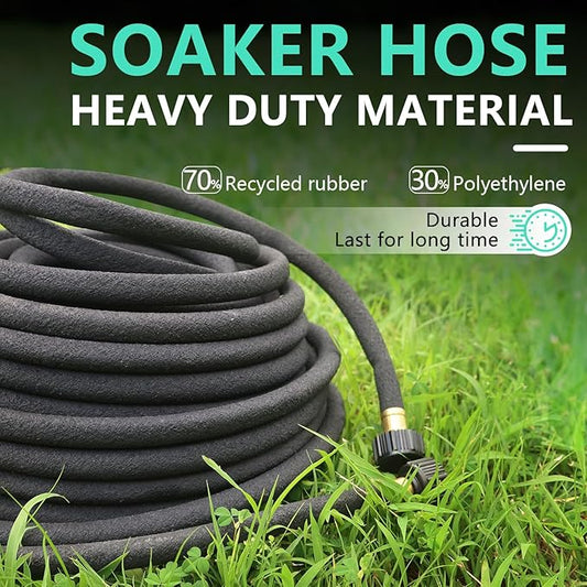 1/2’’ Soaker Hose for Garden 150 Ft, Heavy Duty Watering Hose 150-Foot with Kit, DIY Drip Irrigation Hoses System (150 feet)