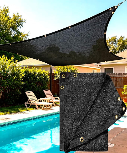 90%-95% Black Sun Shade Cloth 3FT x 10FT, Heavy Duty Outdoor Shade Netting | UV Resistant Breathable Fabric with Reinforced Grommets for Patio Garden Greenhouse Pergola Chicken Coop & Kennel