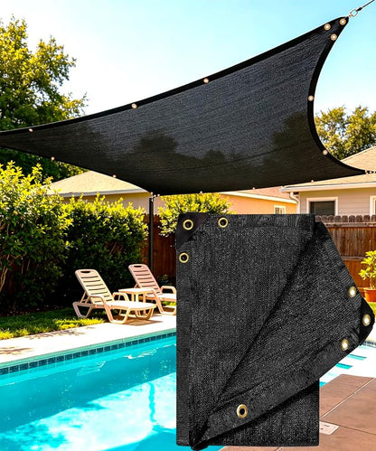 90%-95% Black Sun Shade Cloth 12FT x 12FT, Heavy Duty Outdoor Shade Netting | UV Resistant Breathable Fabric with Reinforced Grommets for Patio Garden Greenhouse Pergola Chicken Coop & Kennel